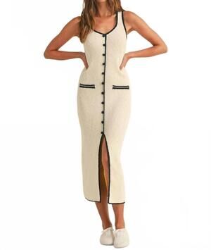 NEW MABLE priscilla midi dress in cream